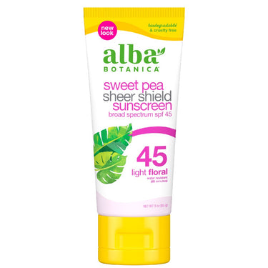 Sheer Shield Sunscreen Sweet Pea Pear Lotion SPF 45 - Alba Botanica